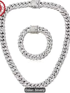 Men and woman necklace and bracelet set